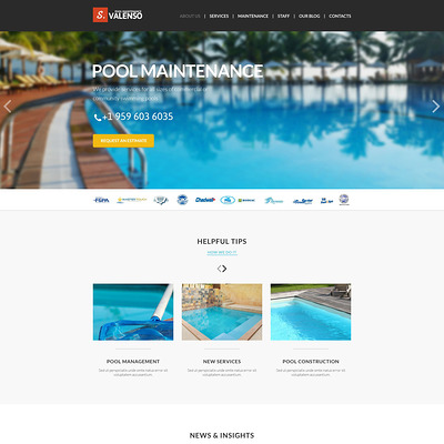 Pool Maintenance Joomla Template (Joomla template for cleaning companies and maid services) Item Picture