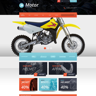 Protective Moto Equipment OpenCart Template (OpenCart theme for automotive, car, and vehicle stores) Item Picture