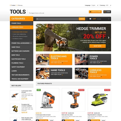 Quality Tools PrestaShop Theme (PrestaShop theme for selling tools) Item Picture