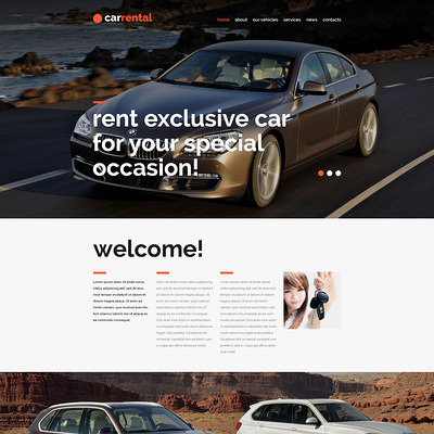 Rental Cars Joomla Template (Joomla template for car, vehicle, and automotive websites) Item Picture