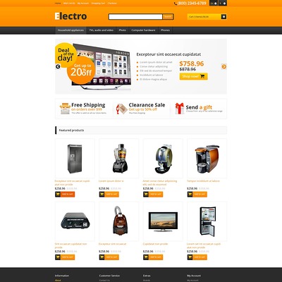 Responsive Electro Store OpenCart Template (OpenCart theme for electronics) Item Picture