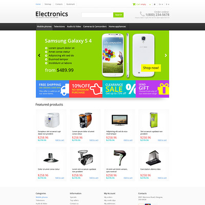 Responsive Electronics Store PrestaShop Theme (PrestaShop theme for electronics stores) Item Picture