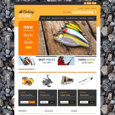 Responsive Fishing Shop PrestaShop Theme (PrestaShop theme for fishing stores) Item Picture