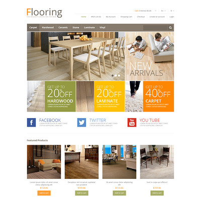 Responsive Flooring Store OpenCart Template (OpenCart themes for flooring stores) Item Picture