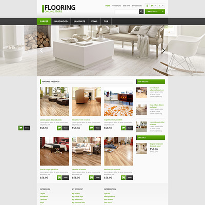 Responsive Flooring Store PrestaShop Theme (PrestaShop theme for wood and tile flooring stores) Item Picture