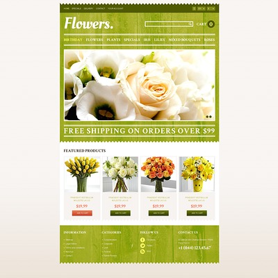 Responsive Flowers Store PrestaShop Theme (PrestaShop theme for florists and flower shops) Item Picture