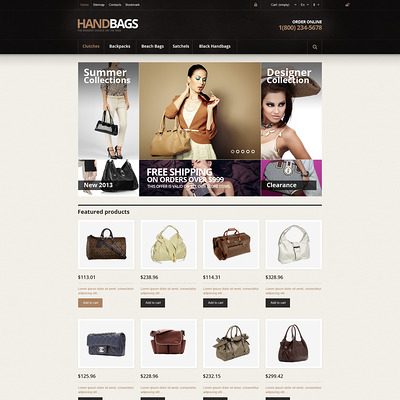 Responsive Handbags Store PrestaShop Theme (PrestaShop theme for purses and handbags) Item Picture