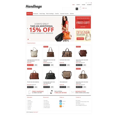 Responsive Handbags Store PrestaShop Theme (PrestaShop theme for purses and handbags) Item Picture