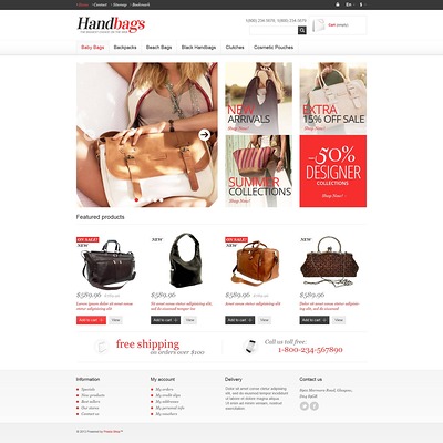 Responsive Handbags Store PrestaShop Theme (PrestaShop theme for purses and handbags) Item Picture