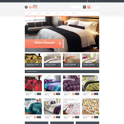 Responsive Linen Store PrestaShop Theme (PrestaShop theme for home decor stores) Item Picture