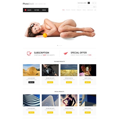 Responsive Photo Store OpenCart Template (OpenCart theme for stock photo stores) Item Picture