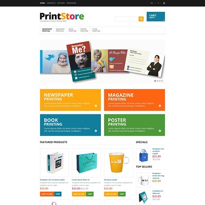 Responsive Print Store PrestaShop Theme (PrestaShop theme for online print stores) Item Picture