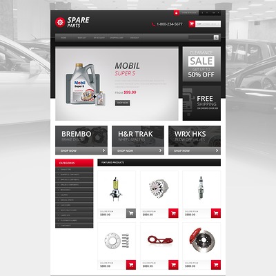 Responsive Spares Store OpenCart Template (OpenCart theme for automotive, car, and vehicle stores) Item Picture