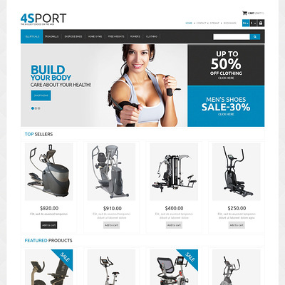 Responsive Sport Store PrestaShop Theme (PrestaShop theme for sports stores) Item Picture