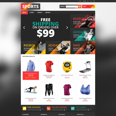 Responsive Sports Store PrestaShop Theme (PrestaShop theme for sports stores) Item Picture