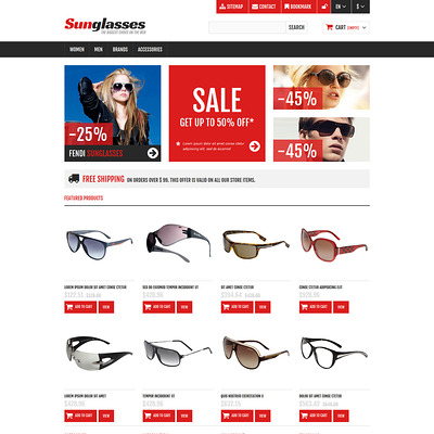 Responsive Sunglasses Store PrestaShop Theme (PrestaShop theme for sunglasses and eyewear) Item Picture