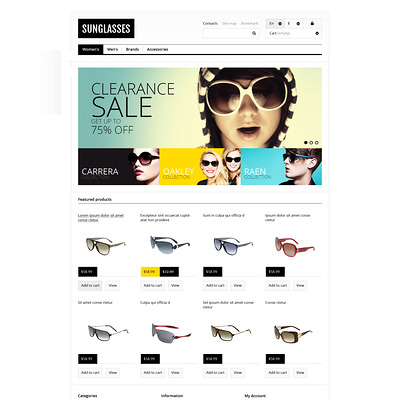 Responsive Sunglasses Store PrestaShop Theme (PrestaShop theme for sunglasses and eyewear) Item Picture