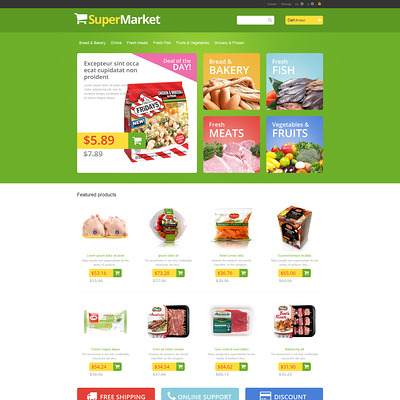 Responsive Supermarket PrestaShop Theme (PrestaShop theme for food stores) Item Picture