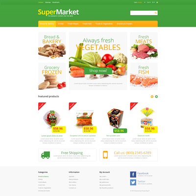 Responsive Supermarket PrestaShop Theme (PrestaShop theme for food stores) Item Picture