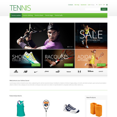 Responsive Tennis Store PrestaShop Theme (PrestaShop theme for sports stores) Item Picture