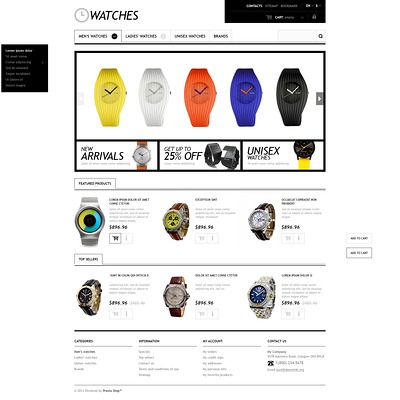 Responsive Watches Store PrestaShop Theme (PrestaShop theme for watch stores) Item Picture