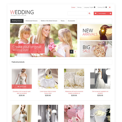 Responsive Wedding Store PrestaShop Theme (PrestaShop theme for wedding stores) Item Picture