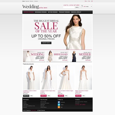 Responsive Wedding Store PrestaShop Theme (PrestaShop theme for wedding stores) Item Picture
