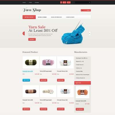 Responsive Yarn Shop PrestaShop Theme (PrestaShop theme for craft stores) Item Picture