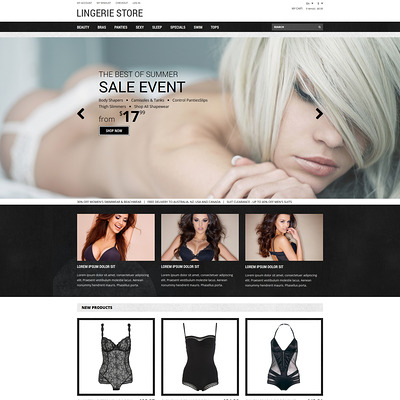 Romantic Lingerie Magento Theme (Magento theme for selling lingerie and underwear) Item Picture