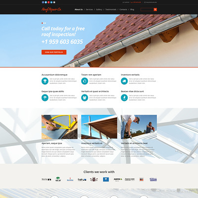 Roof Repair Services Joomla Template (Joomla template for construction companies) Item Picture