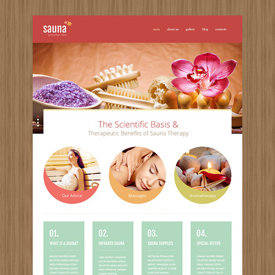 Sauna Joomla Template (Joomla template for spas and beauty salons) Item Picture