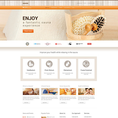 Sauna Responsive WordPress Theme (WordPress theme for hair and beauty salons and spas) Item Picture