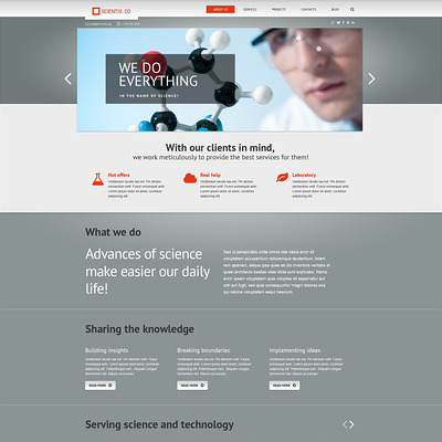 Science Lab Responsive WordPress Theme (science WordPress theme) Item Picture