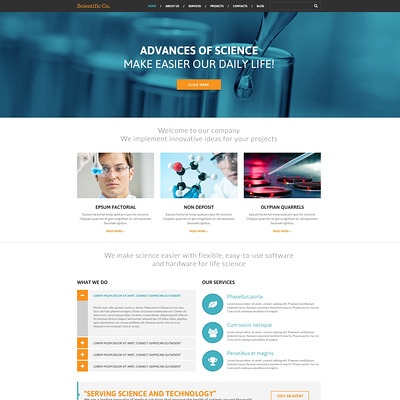 Science Lab Responsive WordPress Theme (science WordPress theme) Item Picture