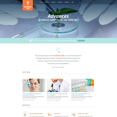 Science Lab WordPress Theme (science WordPress theme) Item Picture