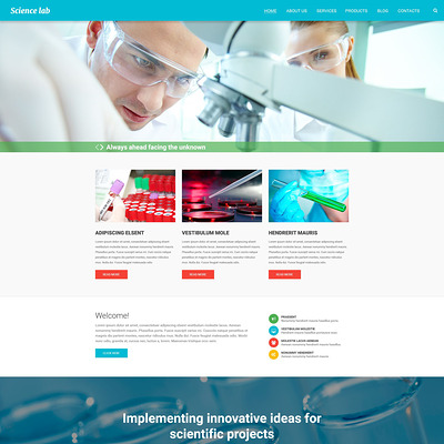 Scientific Experiment Drupal Template (Drupal theme for education) Item Picture