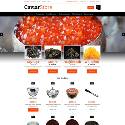 Sell Buy Caviar Magento Theme (Magento theme for selling food and spices) Item Picture