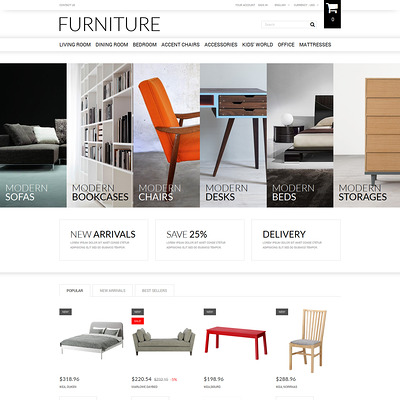 Selling Furniture Online PrestaShop Theme (PrestaShop theme for furniture stores) Item Picture