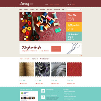 Sewing Store PrestaShop Theme (PrestaShop theme for craft stores) Item Picture
