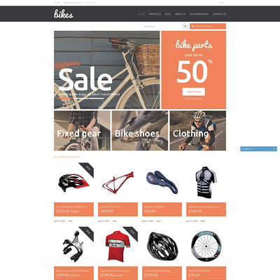 Shopping Bikes Accessories Shopify Theme (Shopify theme for sports stores) Item Picture