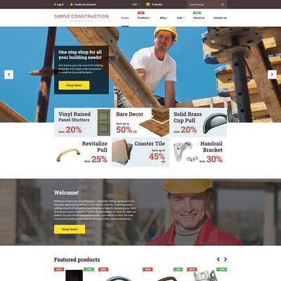Simple Construction Shopify Theme (Shopify theme for tools and home improvement stores) Item Picture