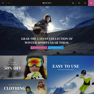 Skiing Responsive Shopify Theme (Shopify theme for sports stores) Item Picture
