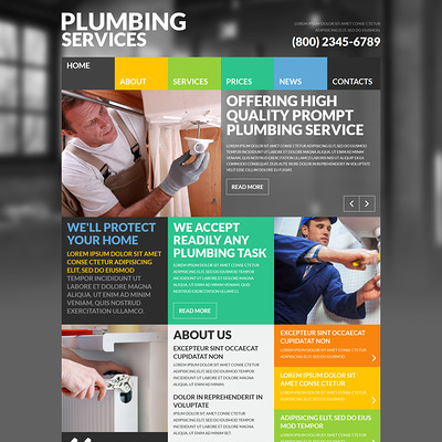 Skilled Plumbers Joomla Template (Joomla template for construction companies) Item Picture