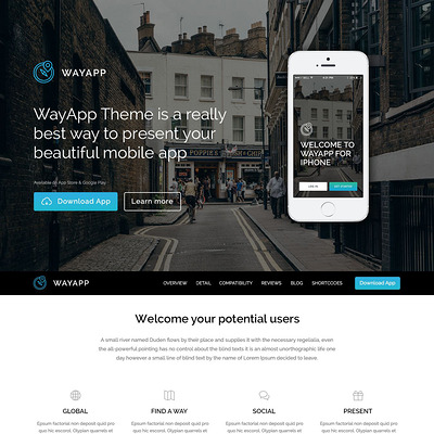 Software Company Responsive WordPress Theme (WordPress theme for promoting apps) Item Picture