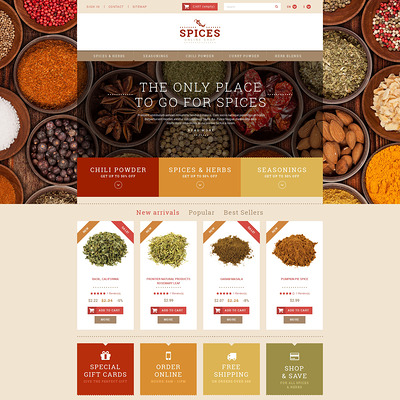 Spice Shop PrestaShop Theme (PrestaShop theme for food stores) Item Picture