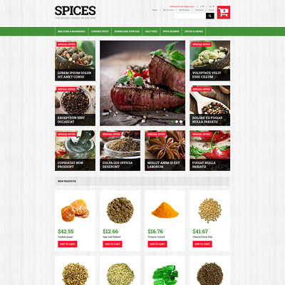 Spiced Dishes for Health Magento Theme (Magento theme for selling food and spices) Item Picture