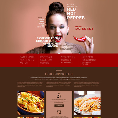 Spicy Mexican Food WordPress Theme (WordPress theme for restaurants) Item Picture