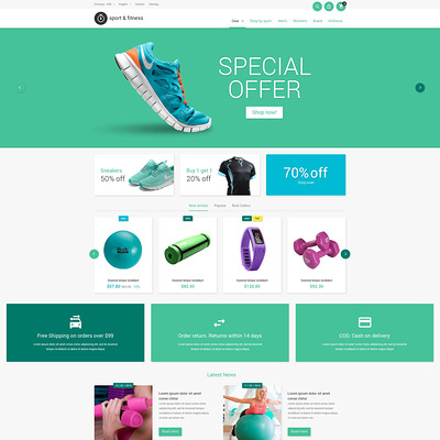 Sporting Goods PrestaShop Theme (PrestaShop theme for sports stores) Item Picture