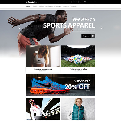 Sports Clothes Equipment PrestaShop Theme (PrestaShop theme for sports stores) Item Picture