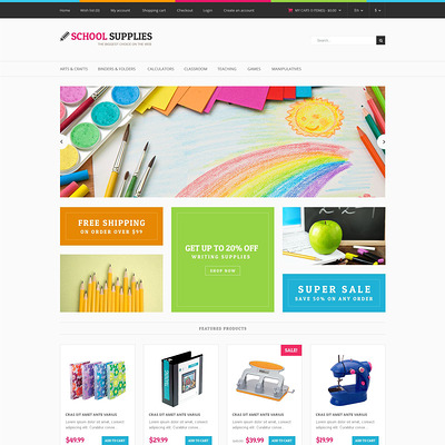 Stationery Responsive OpenCart Template (OpenCart theme for stationery, business cards, and office supplies) Item Picture
